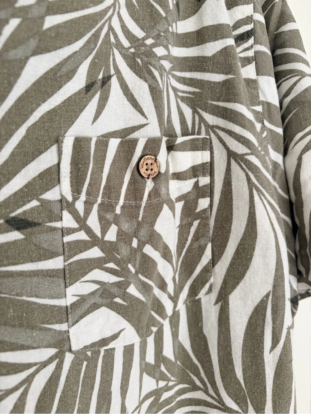 Weatherproof Vintage Linen Leaf Button-Down Shirt